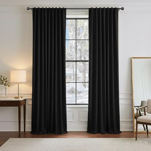 PONY DANCE Black Out Curtains 96 inch Long, 52 Inch Wide, 2 Panels