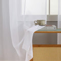 MYSTIC-HOME White Sheer Curtains 108 Inch Length, Elegant Sheer
