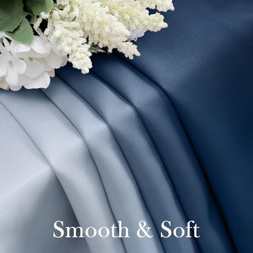HOMEIDEAS Navy Blue Ombre Blackout Curtains 52W x 96L 2 Panels