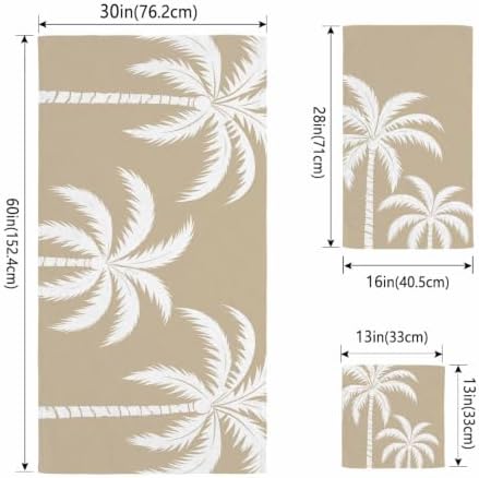 Bath Towels Set of 3 Tropical Palm Trees Bath Towel Hand Towel