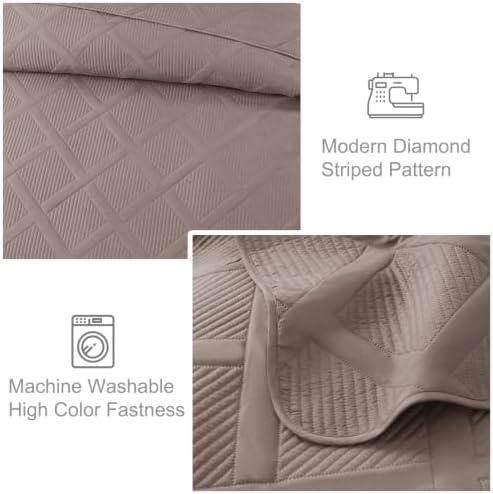 Exclusivo Mezcla 2-Piece Soft Twin Size Quilt Bedding Set, Taupe