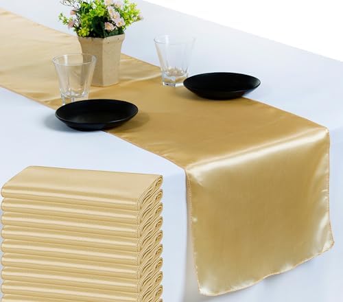 VDS Pack of 15 Satin Table Runners Charmeuse Sateen Silk Centerpiece