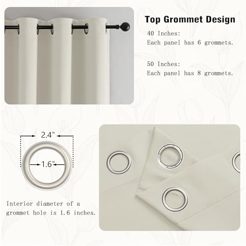 Simplebrand Natural Room Darkening Curtains for Bedroom Living Room