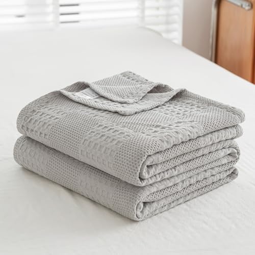 LGYKUMEG 100% Cotton Knitted Throw Blanket 70×79 inch,Lightweight