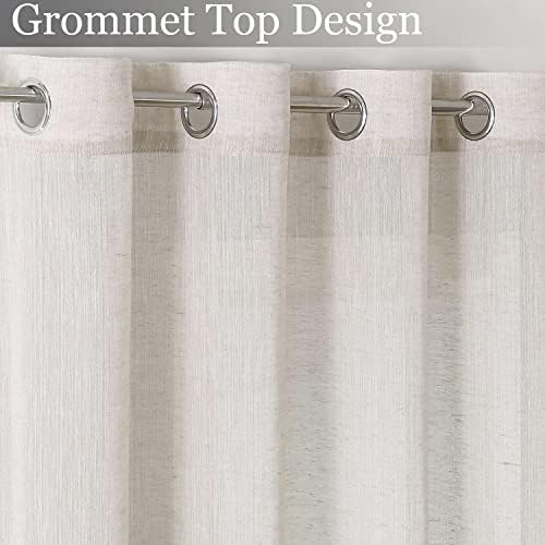 Miss SELETEX Natural Linen Sheer Curtains for Living Room Elegant