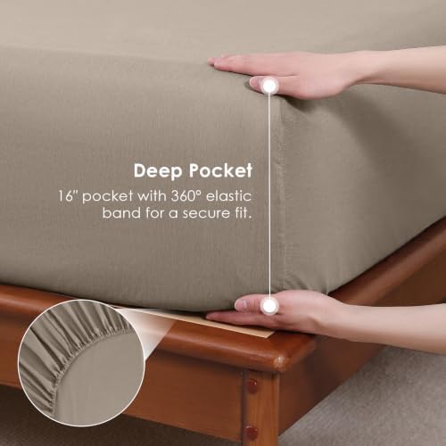 FreshCulture Bamboo Fitted Sheet Twin XL Size, Viscose Derived from