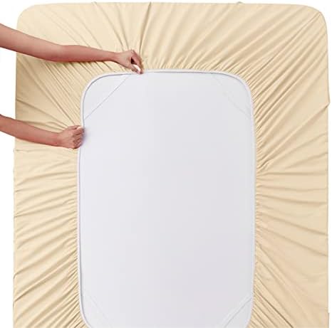 Manyshofu Extra Deep Pocket King Sheets, Light Beige Microfiber