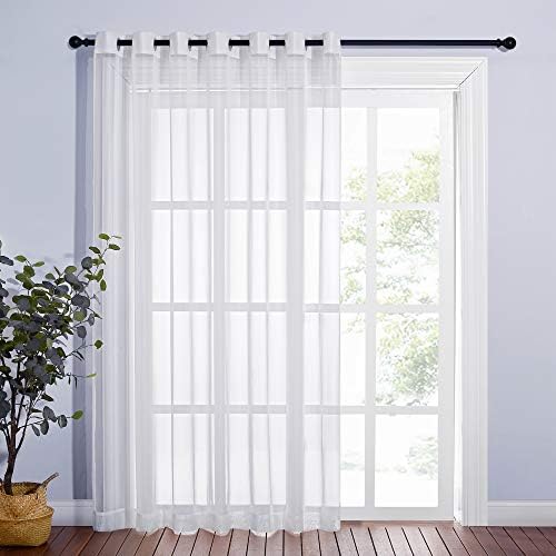 NICETOWN Sheer Curtain for Sliding Glass Door 100" Wide, Grommet Voile