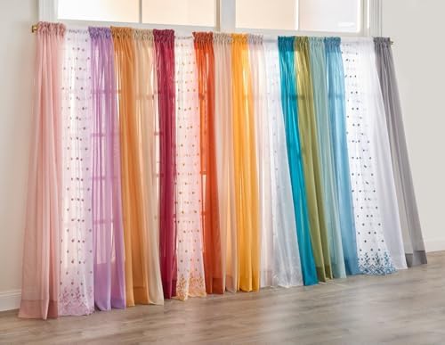 BrylaneHome Bh Studio Sheer Voile Rod-Pocket Panels, Set of 2