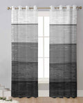 Black Grey Sheer Curtains 63 Inch Length Grommet Semi Sheer Drapes for