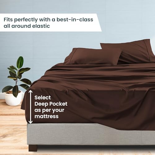 King Sheet Set – 600 Thread Count Egyptian Cotton Sateen, 16" Deep