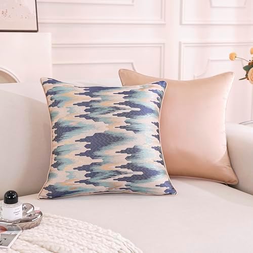 TAOSON Pack of 2, Luxury High Precision Jacquard Modern Dark Blue and