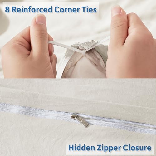 Nestl Off White Duvet Cover King Size - Soft Double Brushed King Duvet