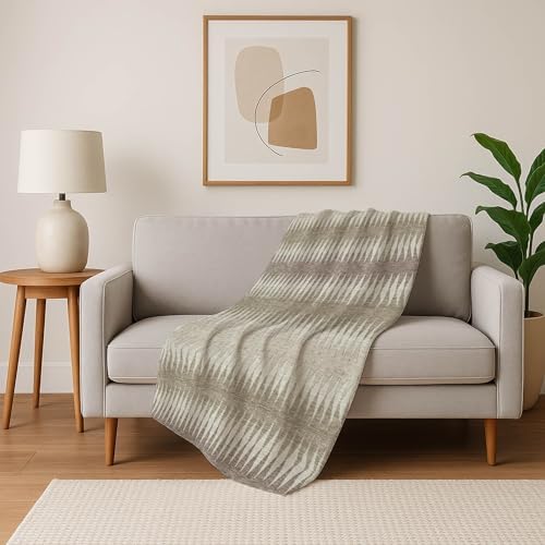 Addison Rugs ASB867 Taupe 50" x 70" Oversized Sherpa Throw Blanket