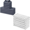 Homaxy 100% Cotton Kitchen Towels and Dishcloths Set