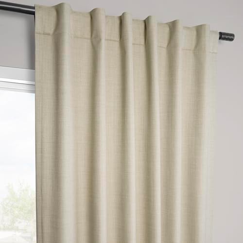 HPD Half Price Drapes Vienna Basic Linen 100% Blackout Curtains for