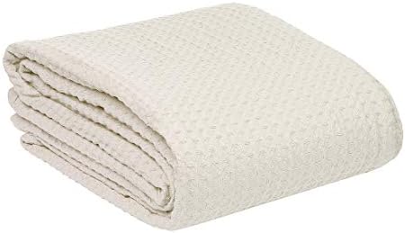 HILLFAIR 100% Combed Cotton Blanket– Queen Size Bed Blanket– Warm Soft