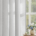 Beauoop Semi Sheer Grey Curtains for Living Room 52x96 2 Panels