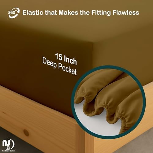 NON Sticky cotton 4 Piece Premium Egyptian Cotton Full Bed Sheet Set