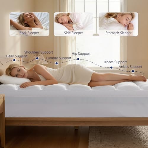 Mattress Topper Queen 4 Inch Dual Layer Memory Foam