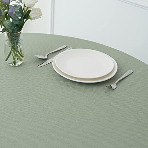 maxmill Round Textured Tablecloth Spill-Proof Wrinkle Free Soft