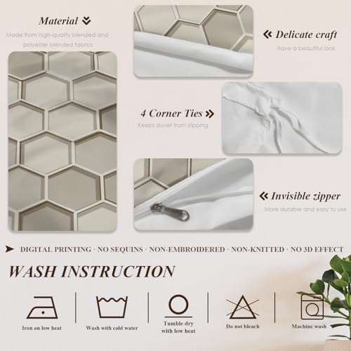 Shrahala Honeycomb Cells Geometric Pattern 100% Cotton Duvet Cover Set