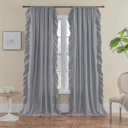 Blackout Curtain Living Room 2 Panels 63 inch Long, Thermal Insulated