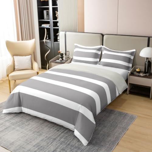 Feelyou Kids Girls Retro Striped Duvet Cover 100% Cotton King Size