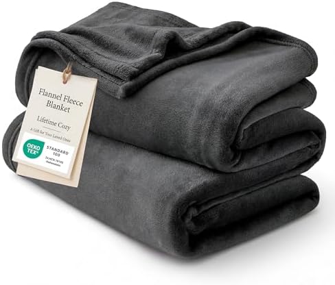 Bedsure GentleSoft Fleece Blanket California King Size Charcoal