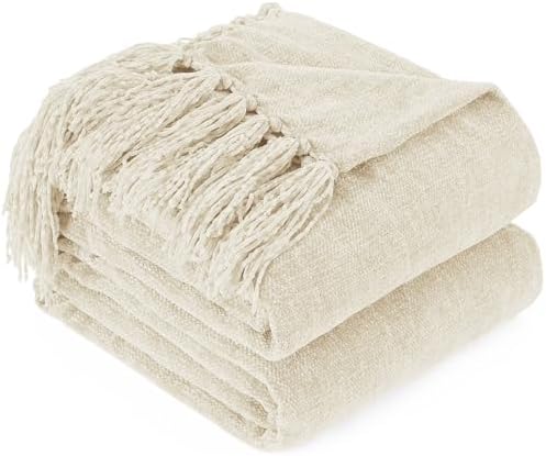 Chenille Throw Blanket for Couch - Soft Knit Blankets 60"X80"