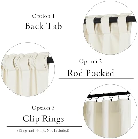 KGORGE Velvet Curtains Ivory Blackout 108 inches 2 Panels for Bedroom