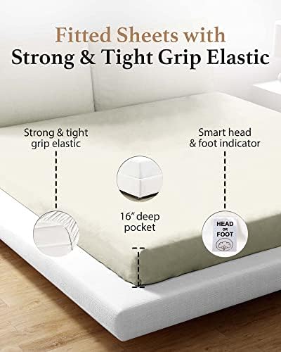 800 TC Fitted California King Sheet Only, 100% Egyptian Cotton - Ivory