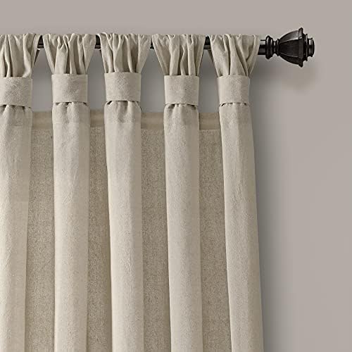 Lush Decor Burlap Knotted Tab-Top Window Curtain Panel Pair, 45"W x