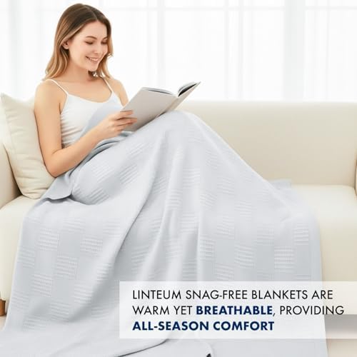 Linteum Textile Supply Thermal Blanket (White, Queen) Long Lasting and