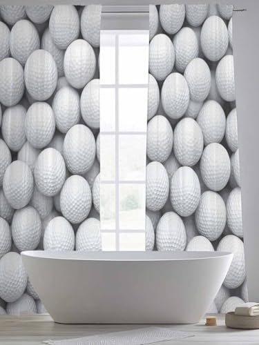 Sheer Curtains 108 Inches Long 2 Panels Set for Living Room, Golf Semi