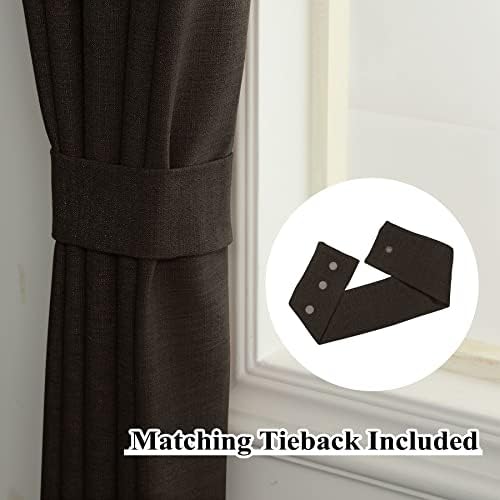 Fcosie Linen Blackout Curtains 120 Inches Extra Long Pinch Pleated