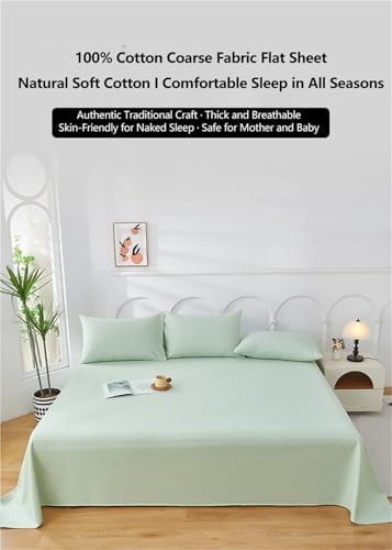 100% Cotton Coarse Fabric Flat Sheet Twin Full Queen King Cal King