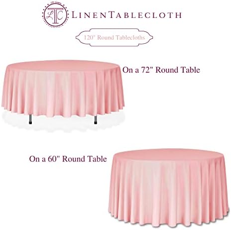 LTC LINENS 2 Pack 120 Inch Round Tablecloth Purple - Great for 60 Inch