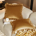 KKJIAF Gold Velvet Throw Pillow Covers 20 x 20 Inch Set of 2 for Sofa