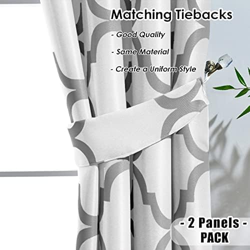 Melodieux Moroccan Printed Room Darkening Blackout Grommet Curtains