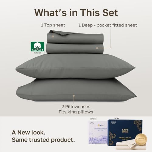 California Design Den Luxury 1000 Thread Count King Size Bed Sheets