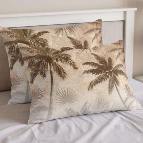 Palm Trees Duvet Cover Twin Size Bedding Set 4 Pieces, 1