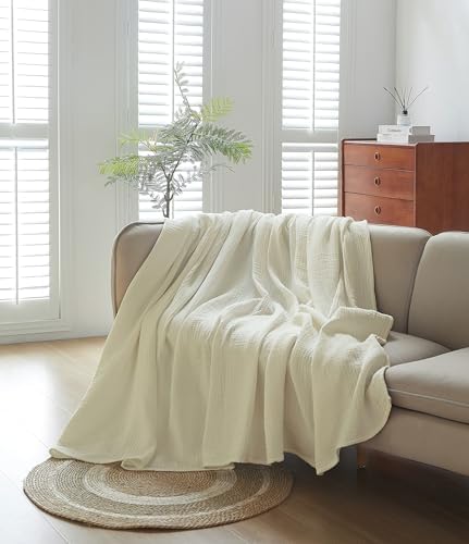 100% Cotton Muslin Queen Blanket (90" x 90") – A Luxuriously Soft