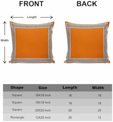 Throw Pillow Covers 18x18 Inch Set of 2 Geometric Greek Key Design