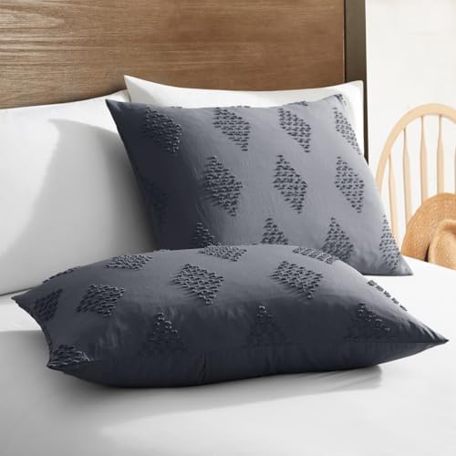 Nestl Boho Bedding Queen Tufted Duvet Cover Set with Quilted Down