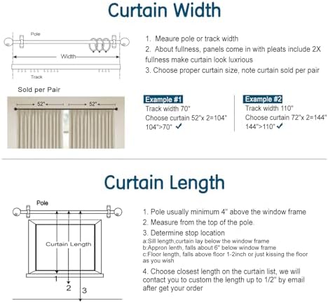 LETAU Off White Linen Curtains 63 inches Long, Pinch Pleated Light