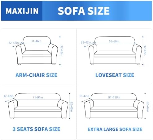 MAXIJIN Super Stretch Couch Cover for 3 Cushion Couch, 1-Piece