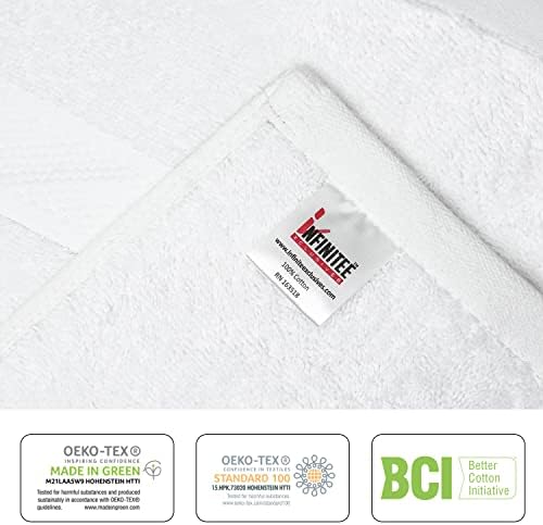 Infinitee Xclusives Premium White Hand Towels 6 Pack, 16x28 Inches