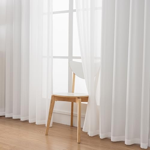 Off White Curtains Pinch Pleated Sheer Curtains 96 Inches Long
