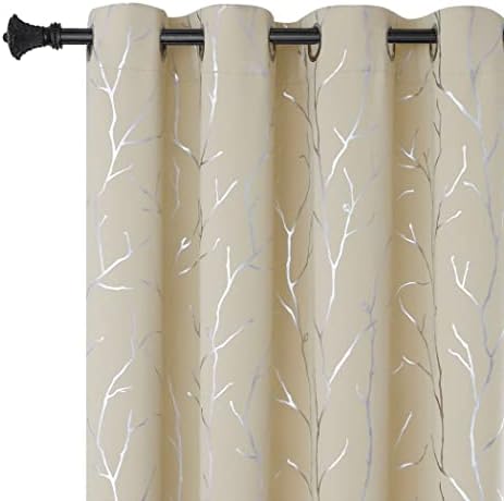 BUHUA Black Out Curtains 108 Inch Long 2 Panels, Soundproof Curtains